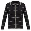 Peraluna Women's Black / White Kate Pearl Buttoned Striped Cardigan In Black/ecru In Black/white