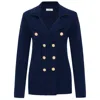 Peraluna Women's Blue Katherine Standard Cut Knit Blazer In Navy In Blue