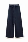 Peraluna Women's Blue Rumi Waistbanded Knit Trousers In Navy In Blue