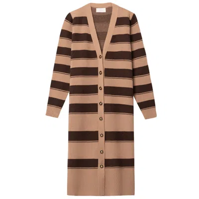 Peraluna Women's Brown Beatrice Long Cardigan In Camel