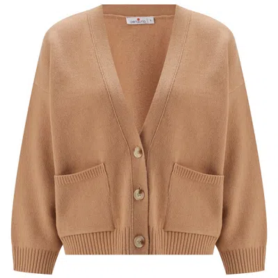 Peraluna Women's Brown Carol Crop Cardigan - Beige