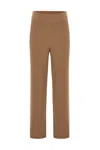 Peraluna Women's Brown Cashmere Blend Straight-cut Knit Trousers -  Camel In Brown