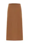 Peraluna Women's Brown Casual Cashmere Blend Knitwear Midi Flare Skirt - Camel In Brown