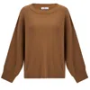 Peraluna Women's Brown Kimono Sleeve O-neck Cashmere Blend Knitwear Pullover - Camel In Brown