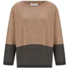 Peraluna Women's Brown Mabel Pullover Jacquard Pattern Knit Jumper In - Pale Taupe In Brown