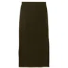 Peraluna Women's Brown Molly Rib-knit Midi Skirt In Dark Green Melange In Brown