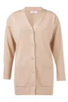 Peraluna Women's Brown Nicola V-neck Long Knit Cardigan - Beige In Brown