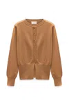 Peraluna Women's Brown Ripley Steel Knit Cardigan In Camel In Brown