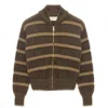 Peraluna Women's Brown / Rose Gold Iceberg Glittered Knit Bomber Jacket In Mink In Brown/rose Gold