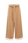 Peraluna Women's Brown Rumi Waistbanded Knit Trousers In Camel In Brown
