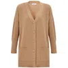 Peraluna Women's Brown Nicola V-neck Long Knit Cardigan - Camel Melange In Brown