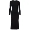 Peraluna Women's Buckle Detailed Ribbed Knit Jumper Dress In Black In Black