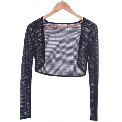 Peraluna Women's Butterfly Fishnet Knit Bolero In Black