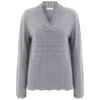Peraluna Women's Cashmere Blend Shawl Collar Openwork Knitwear Pullover - Grey In Grey