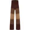 Peraluna Women's Color Transition Bell Bottom High-waisted Knit Trousers - Brown/camel Melange In Beige/brown