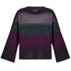 Peraluna Women's Color Transition O-neck Bell Sleeve Knitwear Pullover - Multicolour