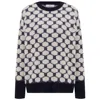 Peraluna Women's Donna Honeycomb Pattern Fluffy Knit Pullover - Ecru/black In Beige/black