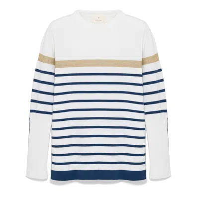 Peraluna Women's Dreamer Striped Knit Glittery Jumper In Ecru