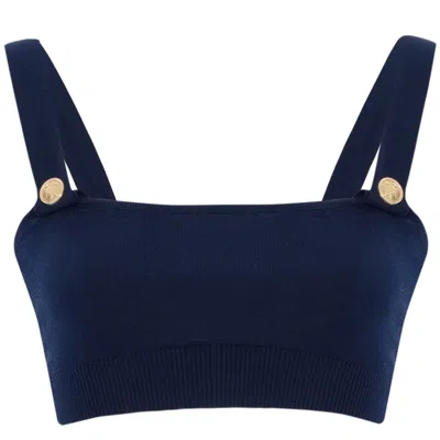 Peraluna Women's Elizabeth Knit Bralette In Navy Blue