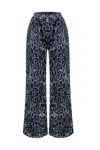 Peraluna Women's Freesia Flower Patterned Pyjama Bottoms With Pocket In Black And White In Black/white