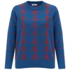 Peraluna Women's Gemini Pine Patterned Pullover In Royal Blue/orange In Blue