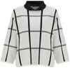 Peraluna Women's Gemma Knit Blouse Peter Pan Collar Geometric Pattern - Ecru/black In Beige/black