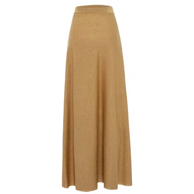 Peraluna Women's Gold Marilyn Glittery Maxi Knit Skirt