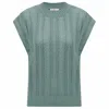 Peraluna Women's Green Sima O-neck Openwork Knit Blouse In Nile Geen In Green