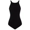 Peraluna Women's Greta Halter Neck Bodysuit In Black In Black