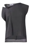 Peraluna Women's Grey Evelyn Drop-shoulder Knit Blouse In Anthracite Melange In Grey