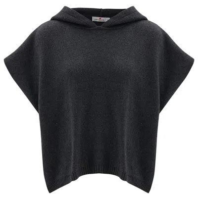 Peraluna Women's Grey Hope Hooded Sleeveless Poncho In Antrasit