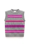 Peraluna Women's Grey / Purple Simone Jaquard Knit Vest In Grey Melange Multi In Multi