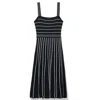 Peraluna Women's Grey / White Freya Knit Summer Dress In Antracite