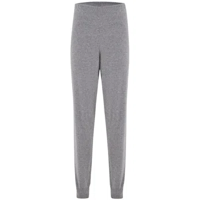 Peraluna Women's High Waist Cashmere Blend Knitwear Jogger Trousers - Grey In Brown