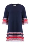 Peraluna Women's Hilda Tasseled Knit Dress In Navy In Blue