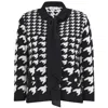 Peraluna Women's Houndstooth Patterned Knitwear Short Jacket - Black/ecru In Black