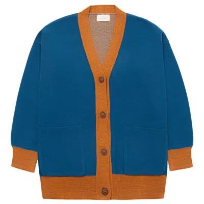 Peraluna Women's Josephine V-neck Jacquard Cardigan In Multicolor In Blue