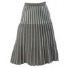 Peraluna Women's Jule Midi A-line Knitted Skirt In Green / Gray In Gray/green