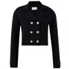 Peraluna Women's Kathy Crop Blazer Knit Jacket In Black In Black