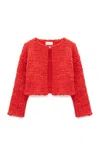 Peraluna Women's Kayla Crop Knit Cardigan In Red In Red