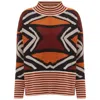 Peraluna Women's Kenda Jacquard Patterned Crop Pullover - Multicolour