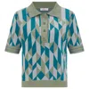 Peraluna Women's Lena Blouse Geometric Retro Patterned Knit Blouse - Multicolour