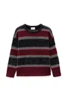 Peraluna Women's Liliane Stripe Knit Jumper In Burgundy Multi In Red