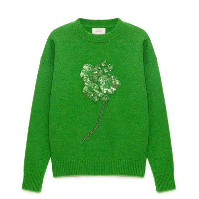 Peraluna Women's Lorna Beaded Knit Jumper In Green