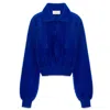 Peraluna Women's Lucy Polo-neck Crop Knit Blouse In Cobalt Blue In Blue