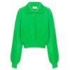 Peraluna Women's Lucy Polo-neck Crop Knit Blouse In Light Green In Green