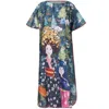Peraluna Women's Magic Moments Mom & Daughter Printed Long Satin Dress