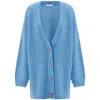 Peraluna Women's Maya Brass Mesh Long Knit Cardigan - Glacier Blue In Blue