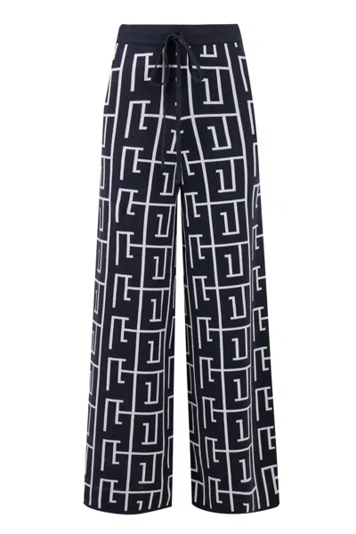 Peraluna Women's Maze Knit Trouser In Pure Organic Cotton - Anthracite / Ecru In Beige