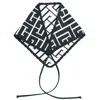 Peraluna Women's Maze Labyrinth Patterned Scarf  - Anthracite / Ecru In Beige